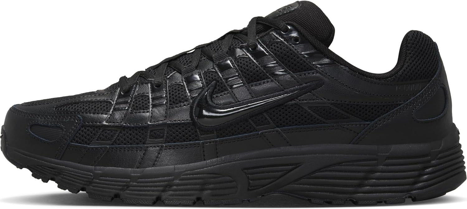 A black Nike running shoe