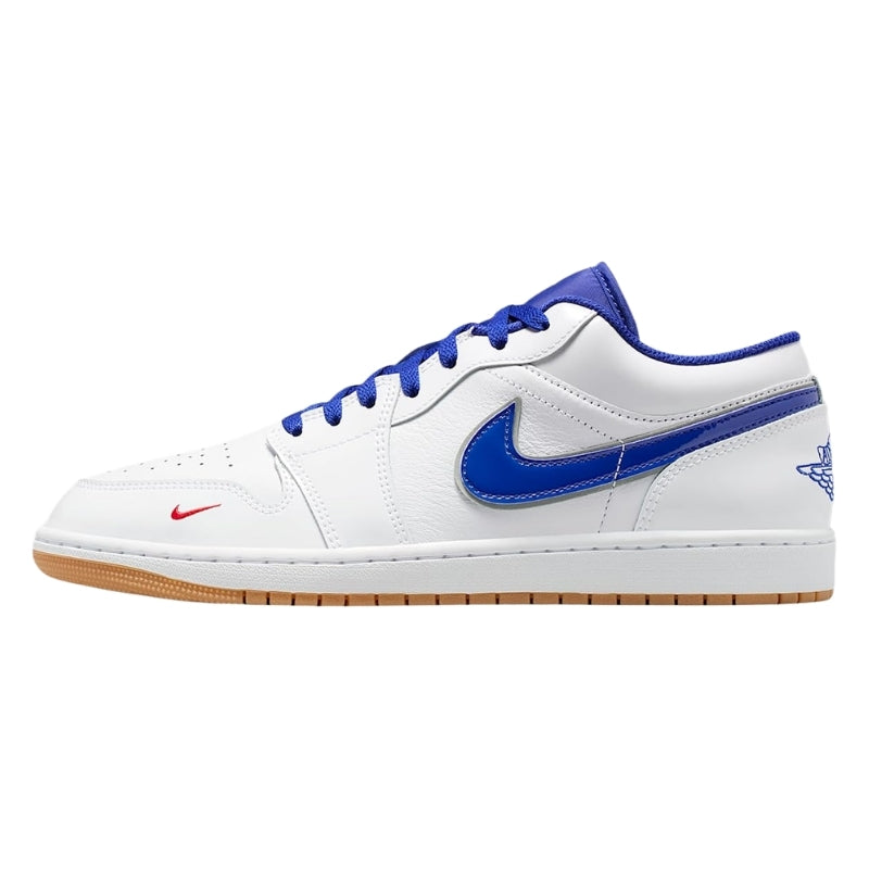 Air Jordan 1 Low White and Royal Blue leather