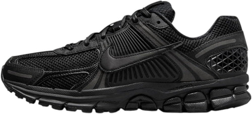Black running shoe on a white background