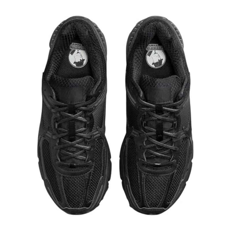 A pair of black athletic sneakers