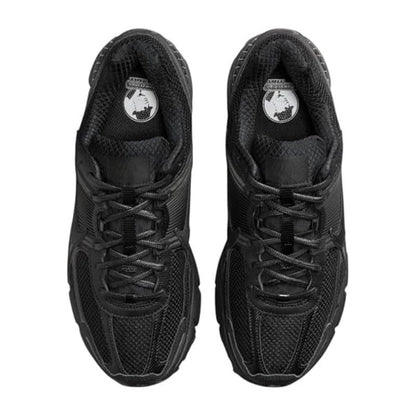 A pair of black athletic sneakers